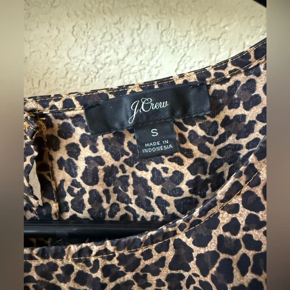 J. Crew Leopard Print Poplin Blouse, S